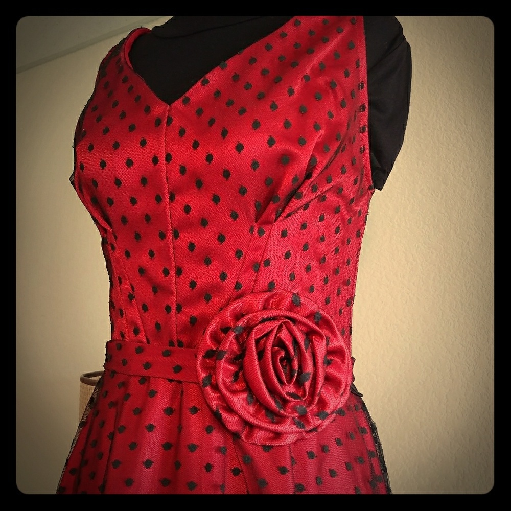 Stop staring vintage style red dress
